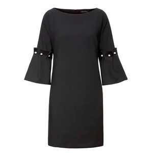 Elegant Black Dress with Bell Sleeves